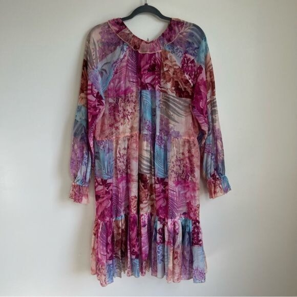 Johnny Was Etta Silk Floral Minidress - L - Picture 4 of 7